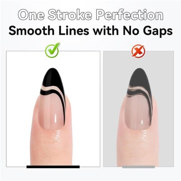 Gel Nail Polish Liner Set 8ML 2 Colors White and Black for Winter French NailArt - Picture 6 of 7